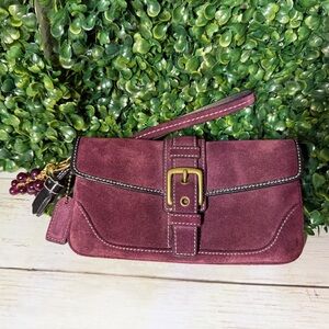 Elegant Burgundy Suede Clutch